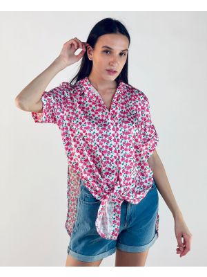 AGNESE CAMICIA M/M RASO FIORI